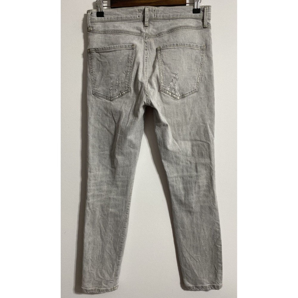 AGOLDE Jeans Women's 26 Gray Grey High Rise Ankle Skinny Stretch Distressed - Picture 2 of 14